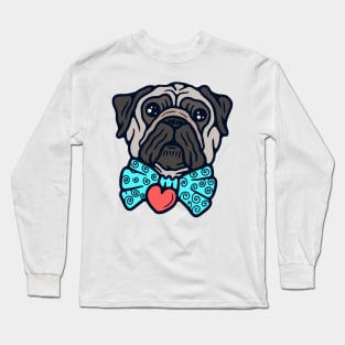 Cute Pug with a Bow Tie Long Sleeve T-Shirt